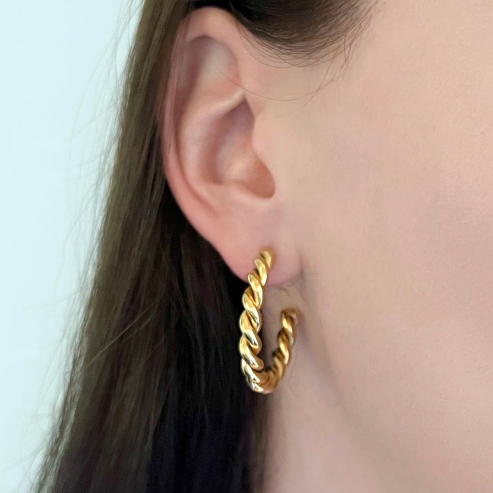 Hoop Earrings twisted gold hoop earrings